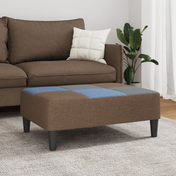 vidaXL Podnóżek, patchworkowy, 77x55x31 cm, tapicerowany tkaniną