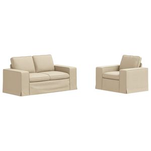vidaXL Sofa 2 pcs Kremowy