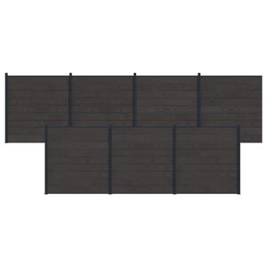 vidaXL Panel ogrodzeniowy 7 pcs WPC i aluminium Czarny