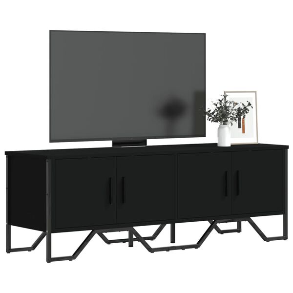 vidaXL Szafka pod TV, czarna, 122x34x41 cm, materiał drewnopochodny