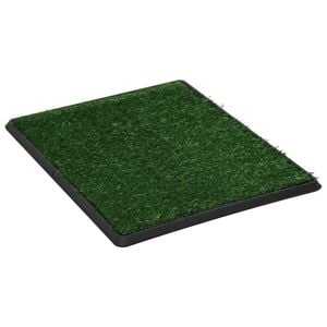 vidaXL Toaleta dla zwierząt z tacą i sztuczną trawą, zieleń, 64x51x3cm