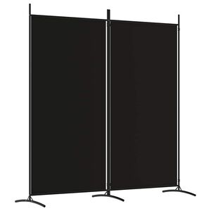 vidaXL Parawan 2-panelowy, czarny, 175x180 cm, tkanina