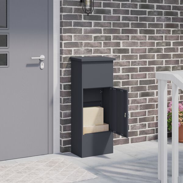 vidaXL Skrzynka na przesyłki Antracyt 44,5 x 29 x 110,5 cm Stal