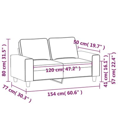 vidaXL Sofa 2-osobowa, ciemnoszara, 120 cm, tapicerowana mikrofibrą