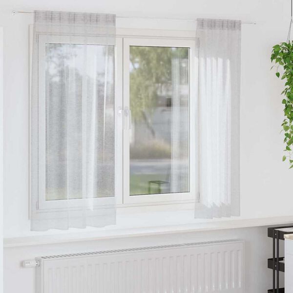 vidaXL Firany Voile 2 pcs Jasnoszary 175 x 140 cm Poliester