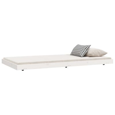 vidaXL Rama łóżka, biała, 90 x 200 cm, lite drewno sosnowe