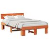 vidaXL Ramka ł&oacute;żka Woskowy Brąz 120 x 190 cm Lite drewno sosnowe