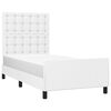 vidaXL Rama ł&oacute;żka z zagł&oacute;wkiem, biała, 100x200 cm, sztuczna sk&oacute;ra