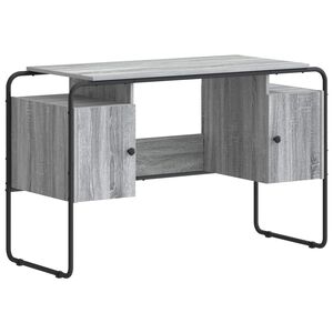 vidaXL Biurko z przechowalnią Szary Sonoma 120 x 50,5 x 75,5 cm