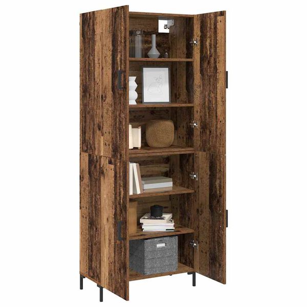 vidaXL Highboard Montowane na ścianie Stare drewno 69,5 x 34 x 180 cm
