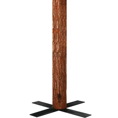 vidaXL Smukła choinka z lampkami, drewnem i szyszkami, zielona, 150 cm