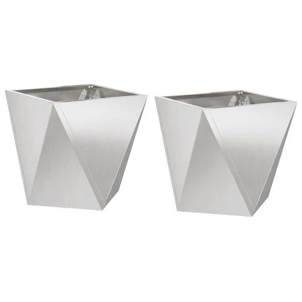 vidaXL Donica 2 pcs Srebrny 30 x 30 x 30 cm Stal nierdzewna