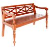 vidaXL Ławka Batavia, 123 cm, lite drewno mahoniowe, ciemnobrązowa
