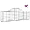 vidaXL Kosze gabionowe, 15 szt, 200x30x60/80 cm, galwanizowane żelazo