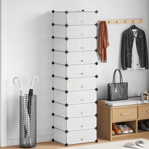 vidaXL Szafka na buty, 10 przegr&oacute;d, biała