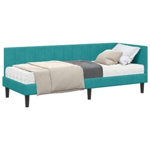 vidaXL Rama Ł&oacute;żka Narożnego z Materacem 2 szt. Turkusowy 80 x 200 cm