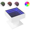 vidaXL Stolik kawowy z LED, biały 50x50x45 cm, materiał drewnopochodny