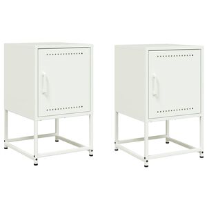 vidaXL Szafki nocne, 2 szt., białe, 36x39x60,5 cm, stal