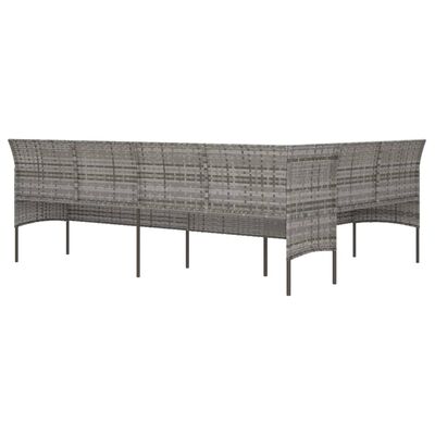 vidaXL Ogrodowa sofa narożna z poduszkami, szary polirattan