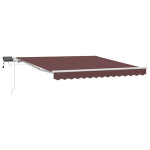 vidaXL Ręcznie zwijana markiza z LED, brązowa, 300x250 cm