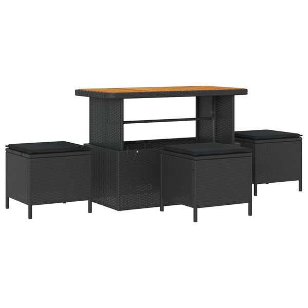 vidaXL Zestaw Sof na Ogr&oacute;d z poduszką 13 pcs Czarny Rattan poli