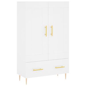 vidaXL Wysoka szafka, biała, 69,5x31x115 cm, materiał drewnopochodny