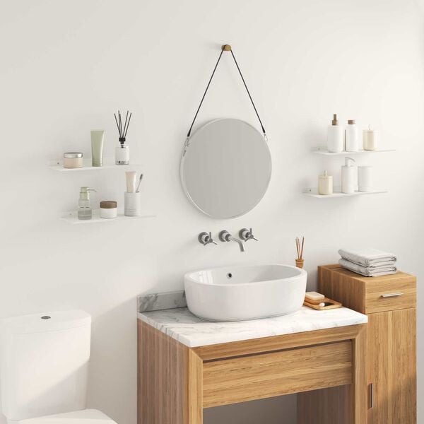 vidaXL P&oacute;łka wisząca 4 pcs Biały 40 x 18 x 2,5 cm Stal