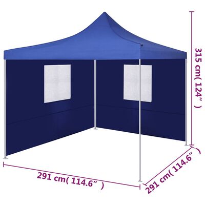 vidaXL Rozkładany namiot z 2 ściankami, 3 x 3 m, niebieski