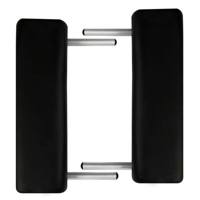 vidaXL Składany stół do masażu z aluminiową ramą, 2 strefy, czarny