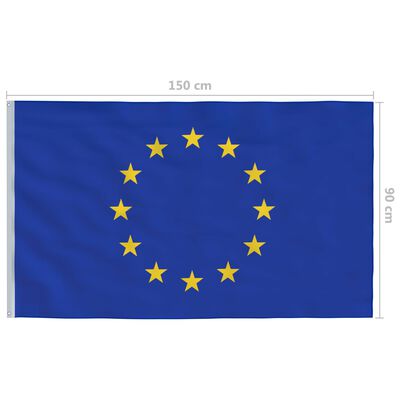 vidaXL Flaga Europy z aluminiowym masztem, 6 m