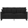 vidaXL Sofa 2-osobowa, czarna, 140 cm, tapicerowana aksamitem