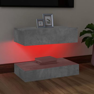 vidaXL Szafka pod TV z oświetleniem LED, szarość betonu, 60x35 cm