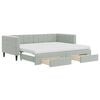 vidaXL Sofa rozsuwana z szufladami, jasnoszara, 90x200 cm, aksamit
