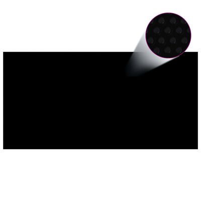 vidaXL Pokrywa na basen, czarna, 732 x 366 cm, PE