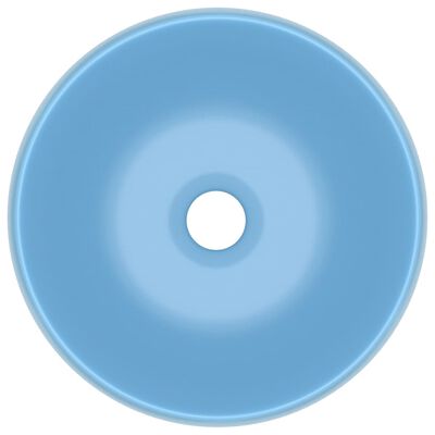 vidaXL Luksusowa, okrągła umywalka, matowy błękit, 40x15 cm, ceramika