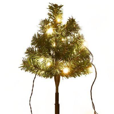 vidaXL Drzewka do ozdoby ścieżki, 6 szt., ciepłe białe LED, 45 cm, PVC