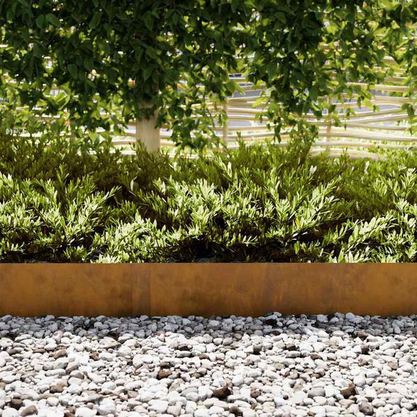 vidaXL Krawężnik do trawnika 30 pcs Brązowy 100 x 0.05 x 20 cm