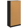 vidaXL Highboard Czarny Dąb 68 x 37 x 142 cm Materiał drewnopochodny