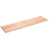 vidaXL P&oacute;łka, brązowa, 200x50x(2-4) cm, lakierowane lite drewno dębowe