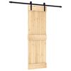 vidaXL Drzwi przesuwne Naturalny i czarny 70 x 210 cm