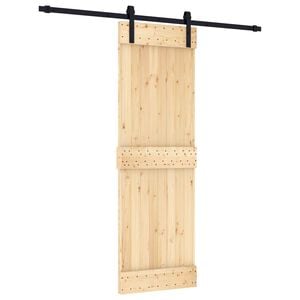 vidaXL Drzwi przesuwne Naturalny i czarny 70 x 210 cm