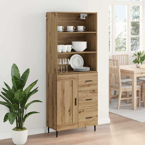 vidaXL Highboard z szufladą Dąb rzemieślniczy 69,5 x 34 x 180 cm