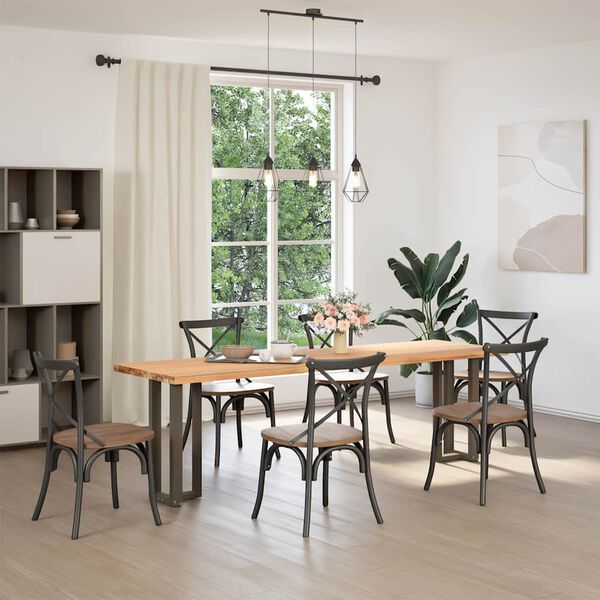 vidaXL Nogi do stołu konsolowego w kształcie litery T 2 szt. Czarne 25x28x(72-73) cm Stal