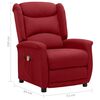 vidaXL Podnoszony fotel masujący, winna czerwień, tkanina