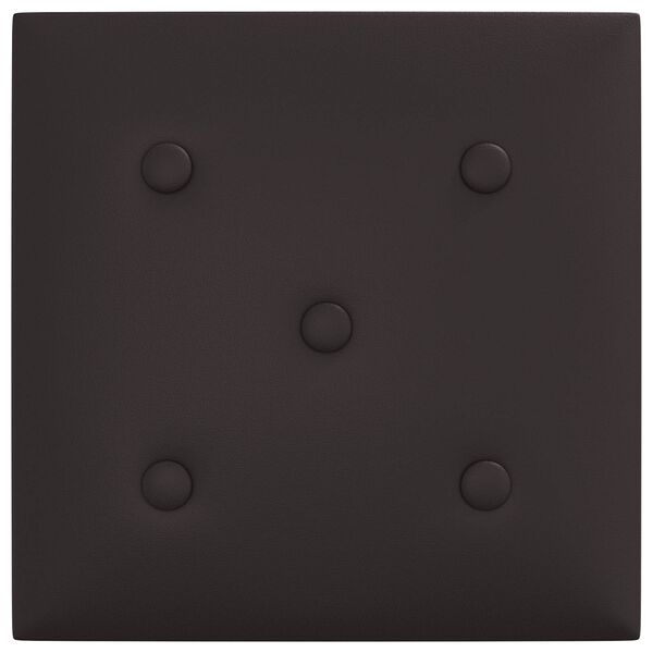 vidaXL Wejściowy zagł&oacute;wek 12 pcs Czarny 30 x 30 cm Sk&oacute;ra ekologiczna