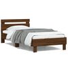 vidaXL Ł&oacute;żko z wezgłowiem, bez materaca, brązowy dąb, 100x200 cm