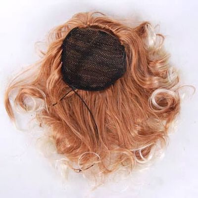 vidaXL Blond peruka z grzywką, włosy kręcone