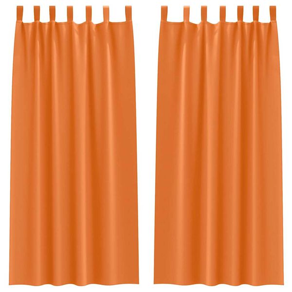 vidaXL Firany blackout z k&oacute;łkami 2 pcs Jasnopomarańczowy 260 x 140 cm