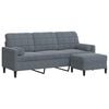 vidaXL 3-osobowa sofa z podn&oacute;żkiem, ciemnoszary, 180 cm, aksamit