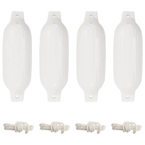 vidaXL Odbojnice do łodzi, 4 szt., białe, &Oslash; 11x40 cm, PVC